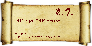 Mánya Tézeusz névjegykártya